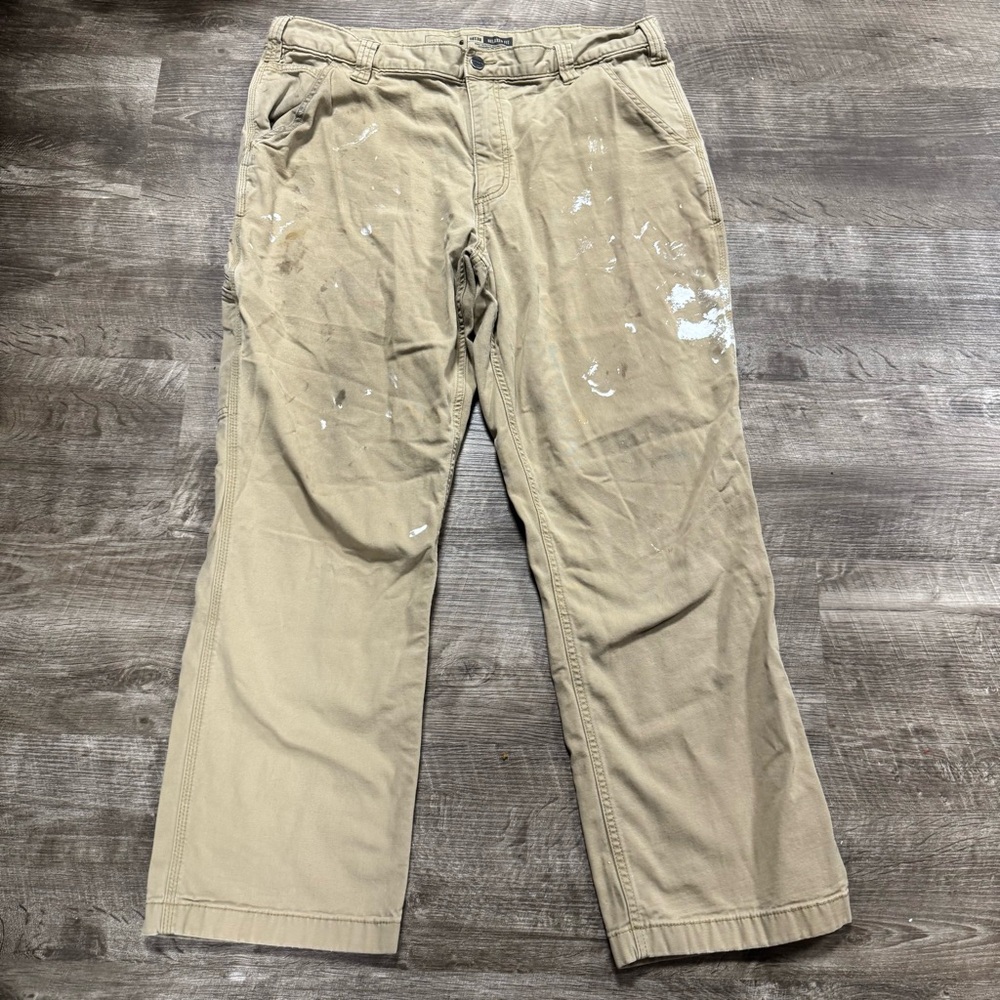 Carhartt Relaxed Fit Paint Distressed Khaki Pants Size 38x30